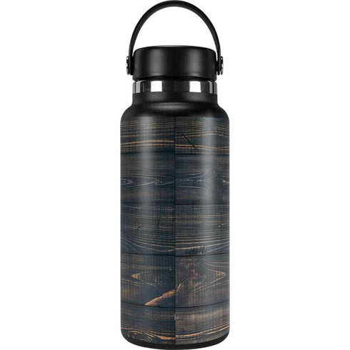 Black Painted Wood Hydro Flask 32oz Wide Mouth Skin